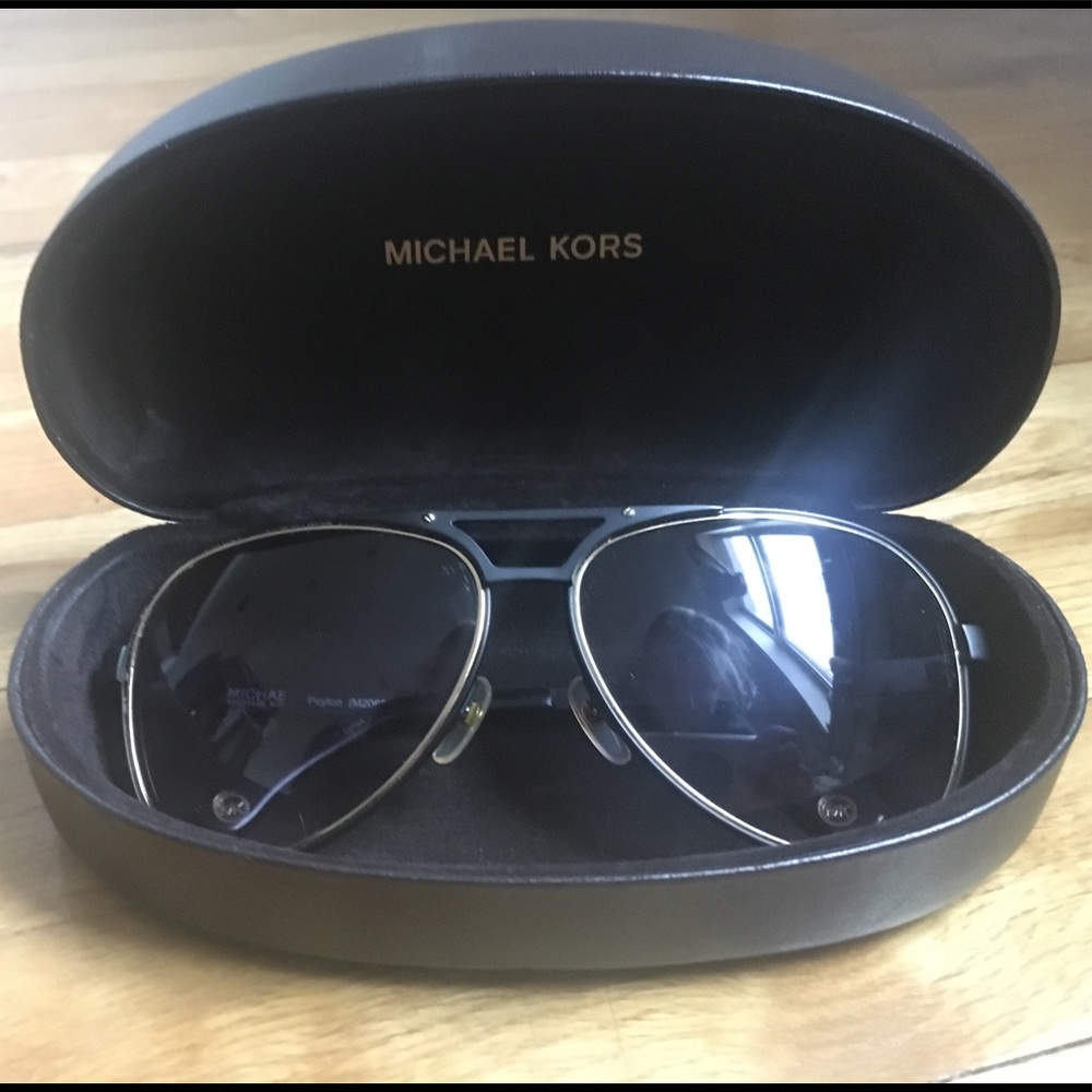 Michael Kors aviators - black and gold rimmed